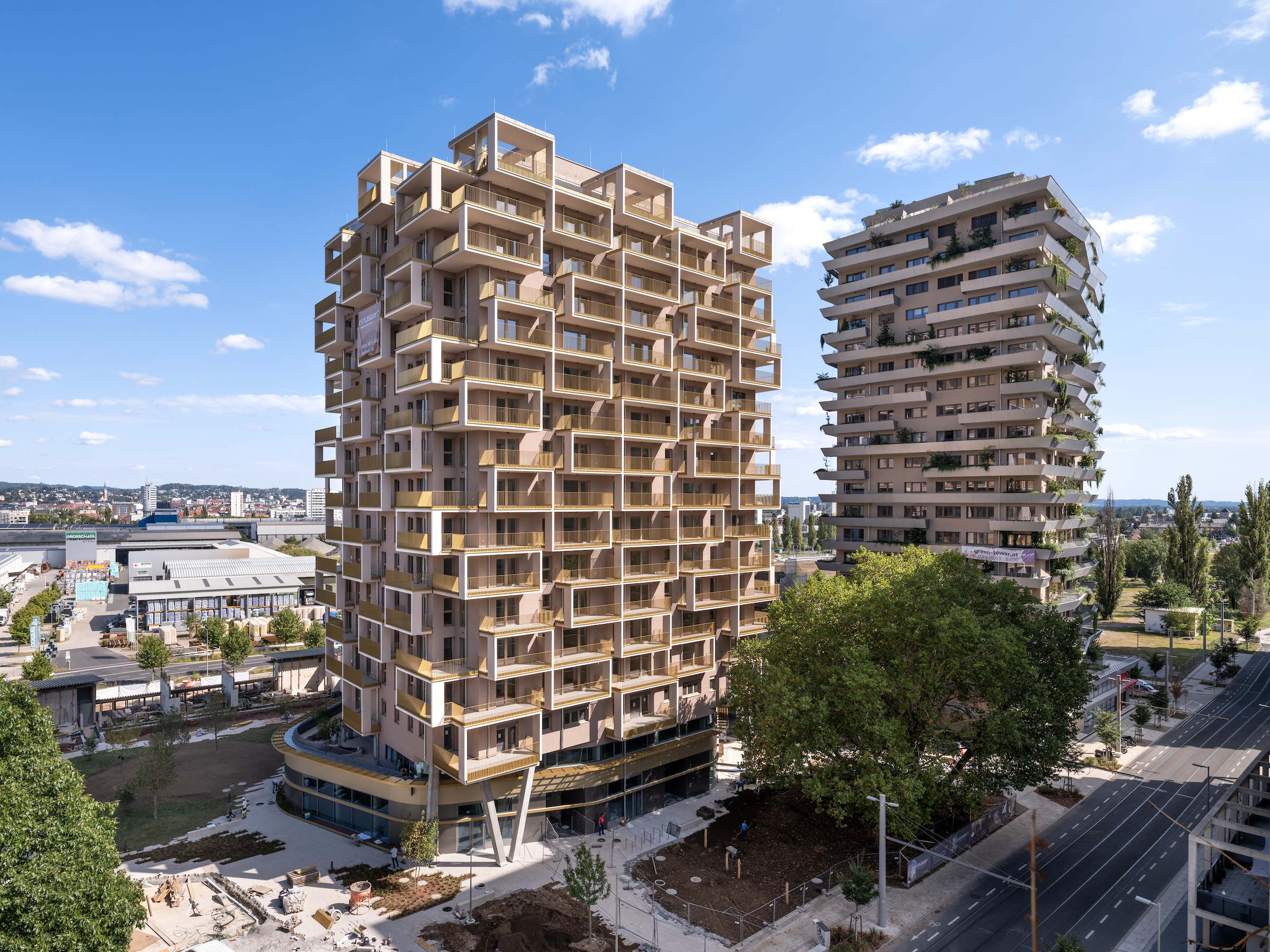 Übersicht vom Areal rund um Green Tower und Esplanade 7